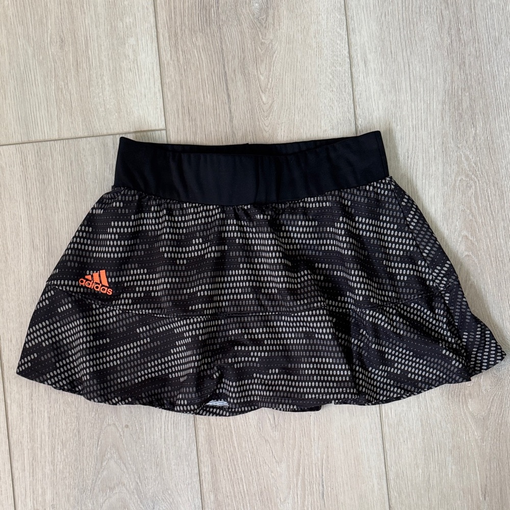 Adidas Black and White Skirt with Orange Logo